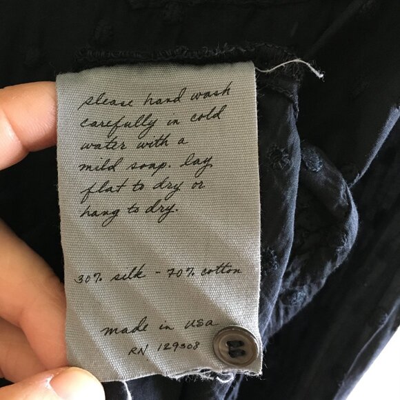 Raquel Allegra Womens 2 Polka Dot Embroidered Button Down Blouse Long Sleeves - Picture 9 of 16